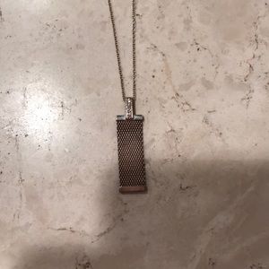 Tiffany sterling and diamond mesh necklace